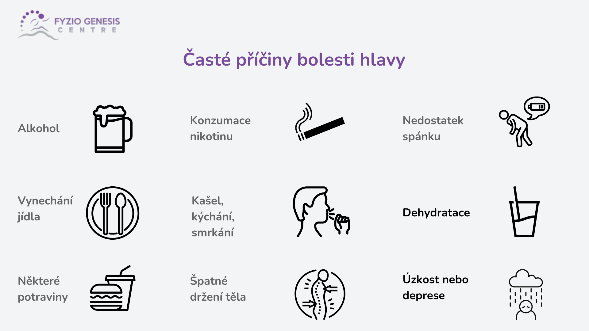 Možné příčiny bolesti hlavy a migrén